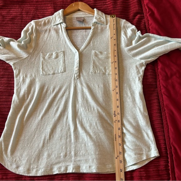 Chico's Linen Button Mint Top. Size Medium/Chico’s 1. - Picture 10 of 11